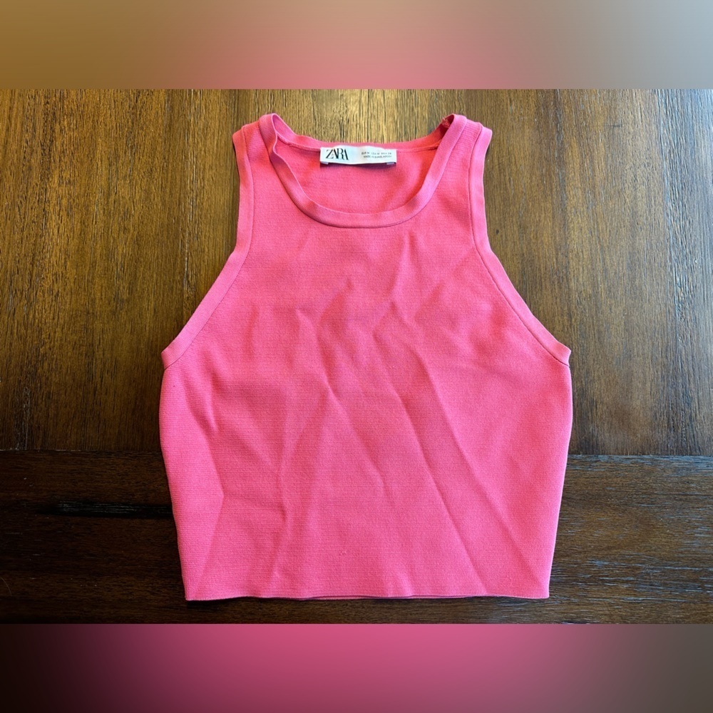 Zara Vibrant Pink Crop Top- size Medium